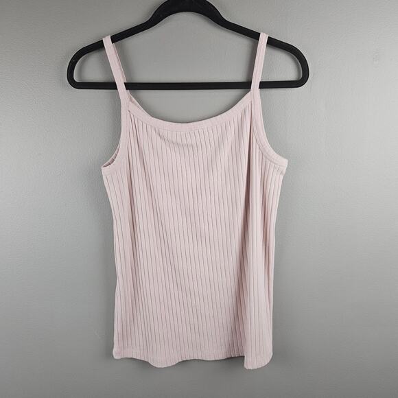Kate Quinn Organic Cotton Sustainable Pink Ribbed Tank Top Size Medium - Picture 2 of 6
